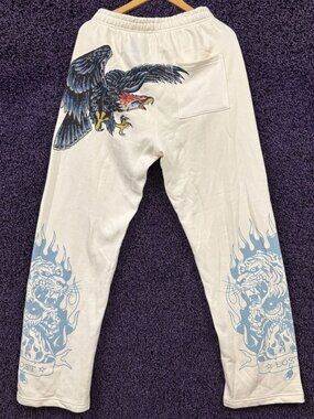 Ed Hardy x MGK Lost Americana Eagle Rhinestone Sweatpants S
